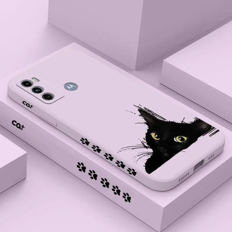 Sleek Black Cat Silicone Phone Case Cover