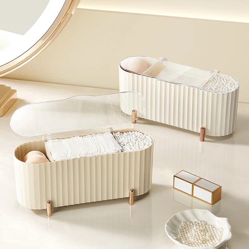 1 pcs dustproof cotton swab box with cover, makeup cotton storage box, storing makeup eggs, Powder puffs, lipstick, very nice 3