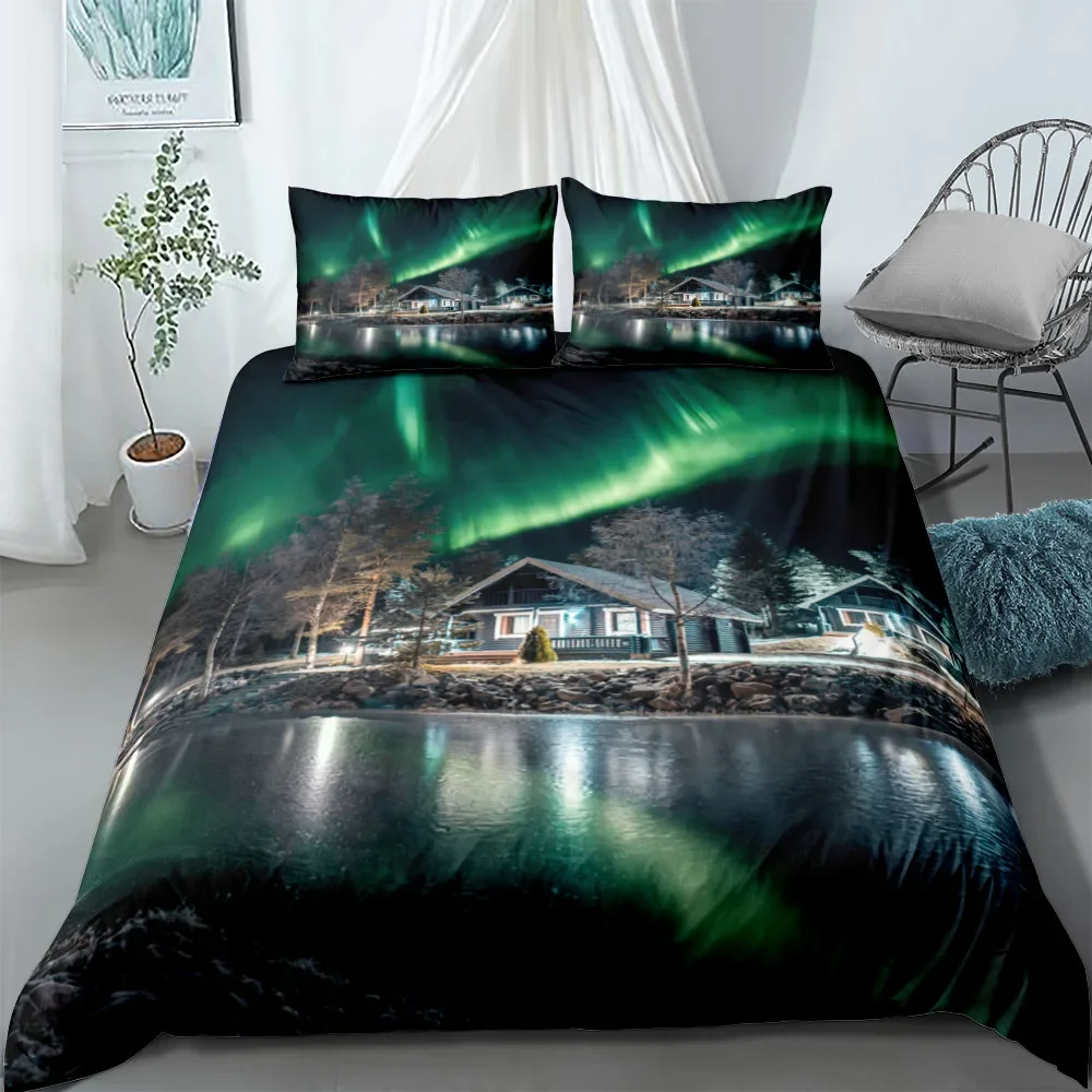Mirror Waters Duvet Cover Set UK Single Double Queen US Twin Full King Size pkm Bed Linen Set