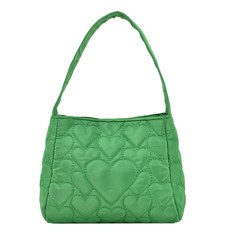 Tote Bags for Women Oxford Luxury Designer Handbags Purse Fashion Heart Winter Small Shoulder Bag Quilted Padded Top Handle Bag - 6