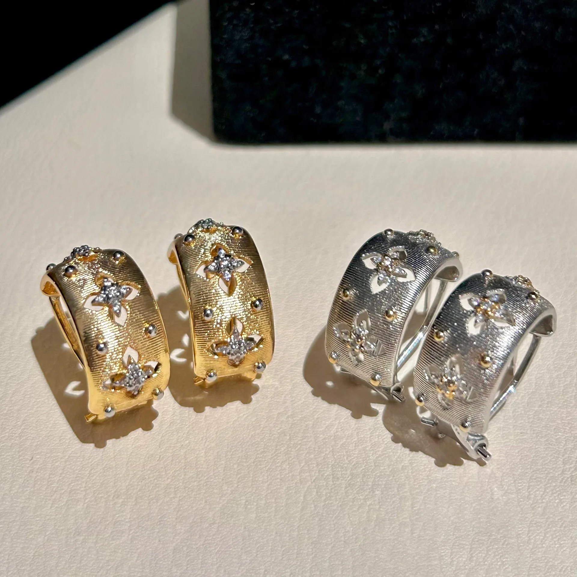 Women Copper Plated Real Gold Zircon Hollw Earrings Necklace Bracelet Ring set 2025 6