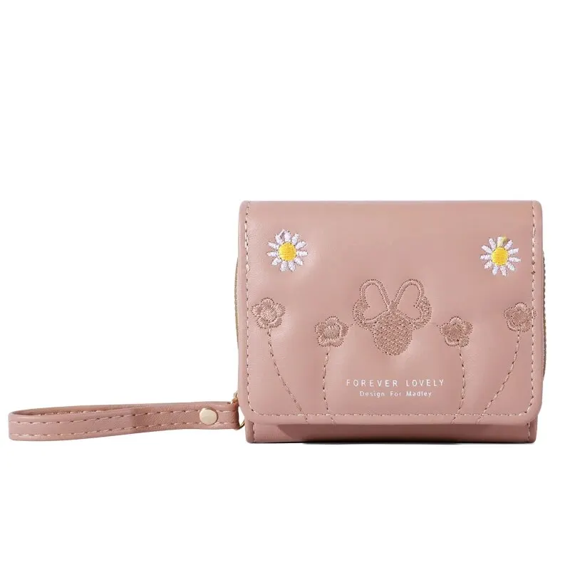 Men's Fashion Embroidered Love Trifold Wallet with Multi Card Slots