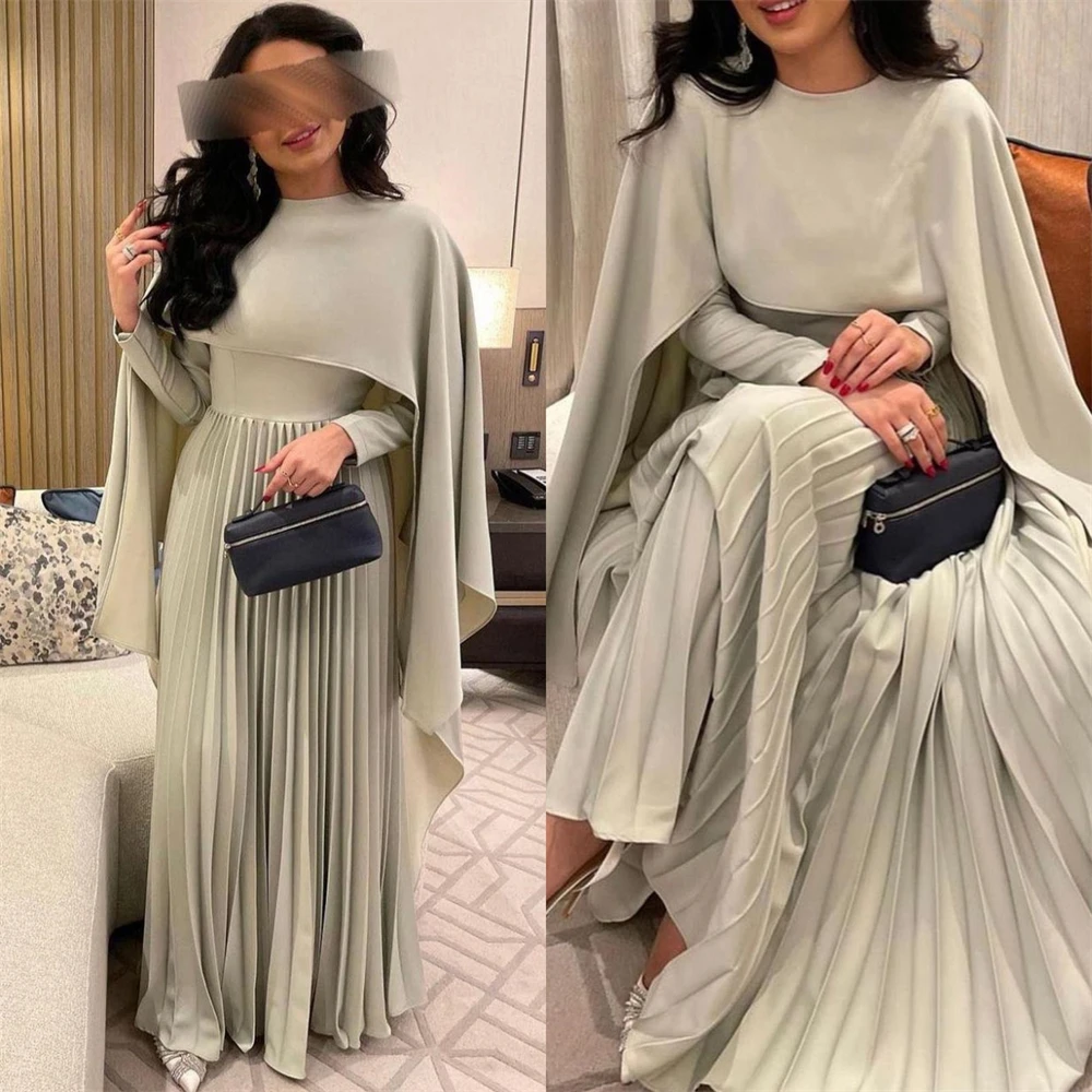 

Платье для выпускного вечера из Саудовской Аравии, шифоновое платье-трапеция с рюшами и драпировкой на день рождения, платье с круглым вырезом на заказ, Платья Миди