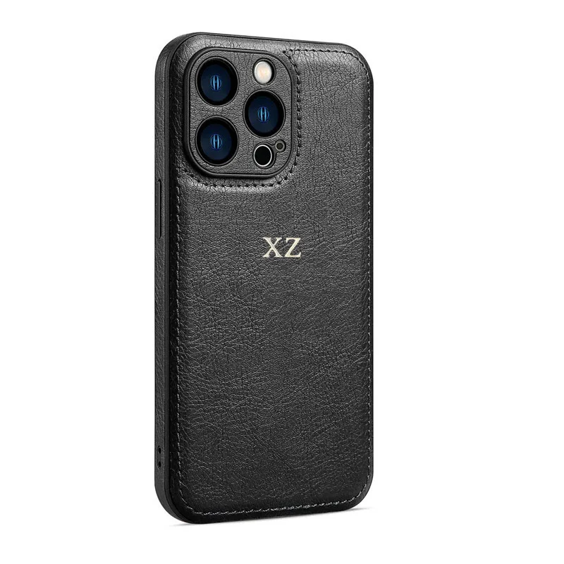 thumbnail image 1 of Personalise Gold Initial Letters Leather PU Soft Case For Iphone 14 11 13 12 15 Pro Max XR Xs max 14 15 Plus Luxury Covers, 1 of 5