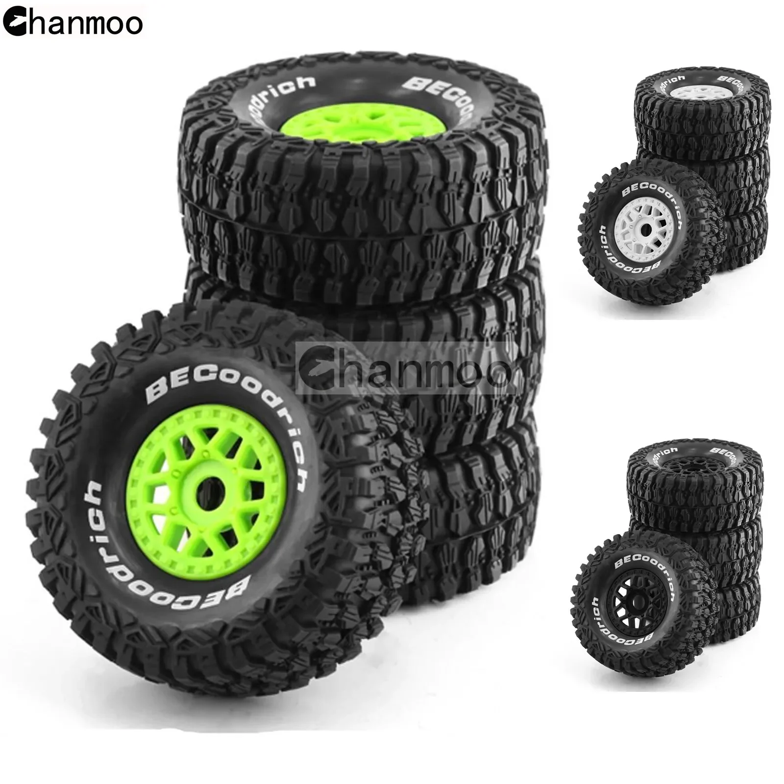 

Chanmoo 1/7 Short Course Truck Tires 1/8 Off-road Wheels Tyres 17mm Hex for RC Buggy TRAXXAS UDR 85086-4 ARRMA Mojave YK4072 DF7