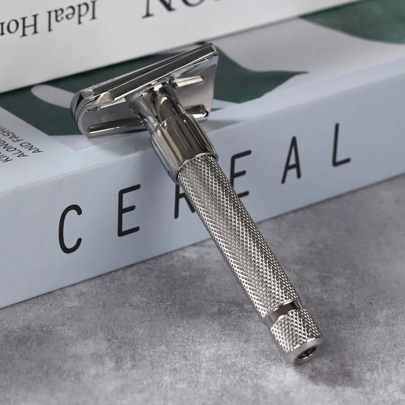 야치 토르크스 스테인리스 스틸 경사 조절 7중날 간격(0.6mm1.8mm) 남성용 안전 면도기 90mm 손잡이 길이 및 12mm 직경