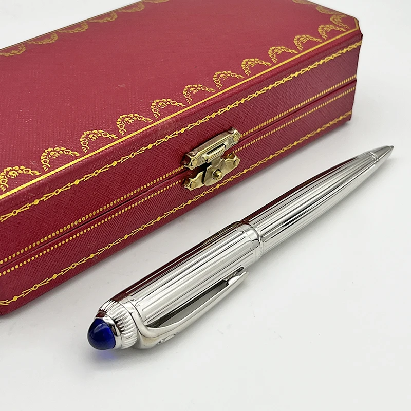 YAMALANG CT Luxury Quality Classic Blue Ballpoint Pen Stainless Steel Ragging Writing Smooth Office Stationery With Gem