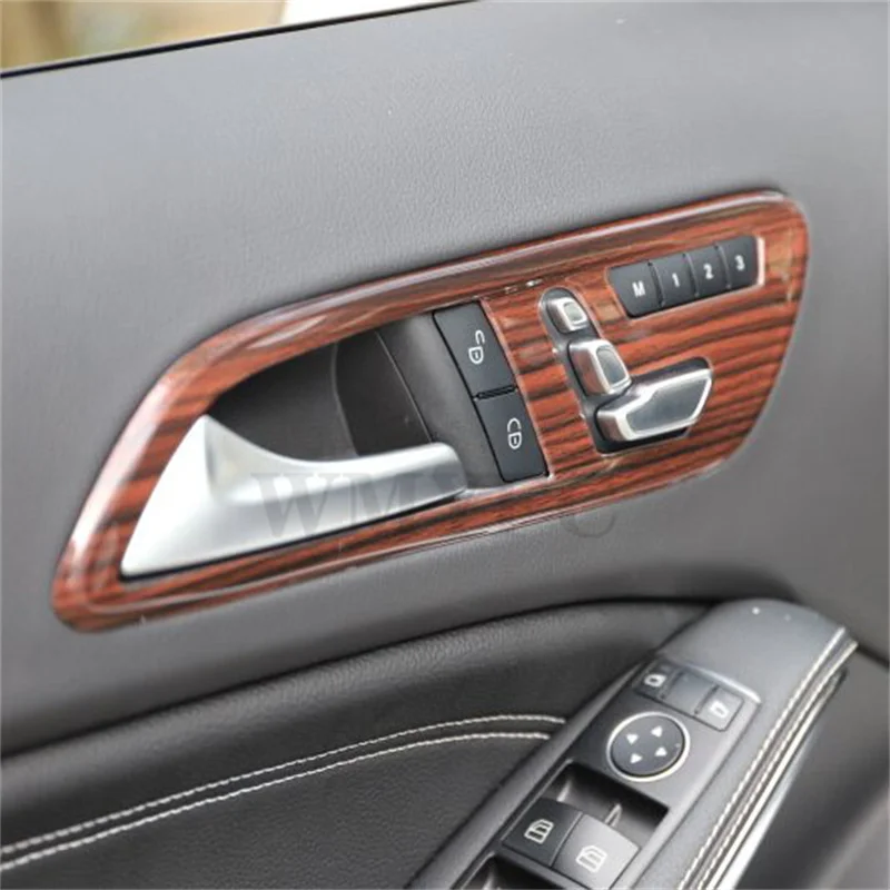 4PCS Inner Door Handle Bowl Frame Trim Stickers for Mercedes GLA X156 CLA C117 2015
