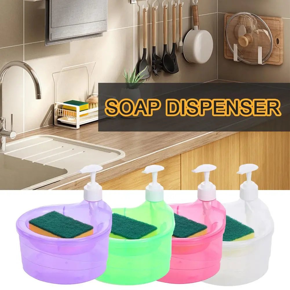 Soap Dispenser Creative Kitchen Dishwashing Liquid Dispenser Kitchen Dish Soap Dispenser With Sponge Liquid Pump Soap Container