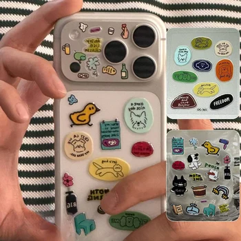 Adesivi in gelatina in stile coreano INS Simpatico decalcomania in rilievo 3D Adesivi decorativi Kawaii Custodia per cellulare Decalcomanie impermeabili per PC fai da te