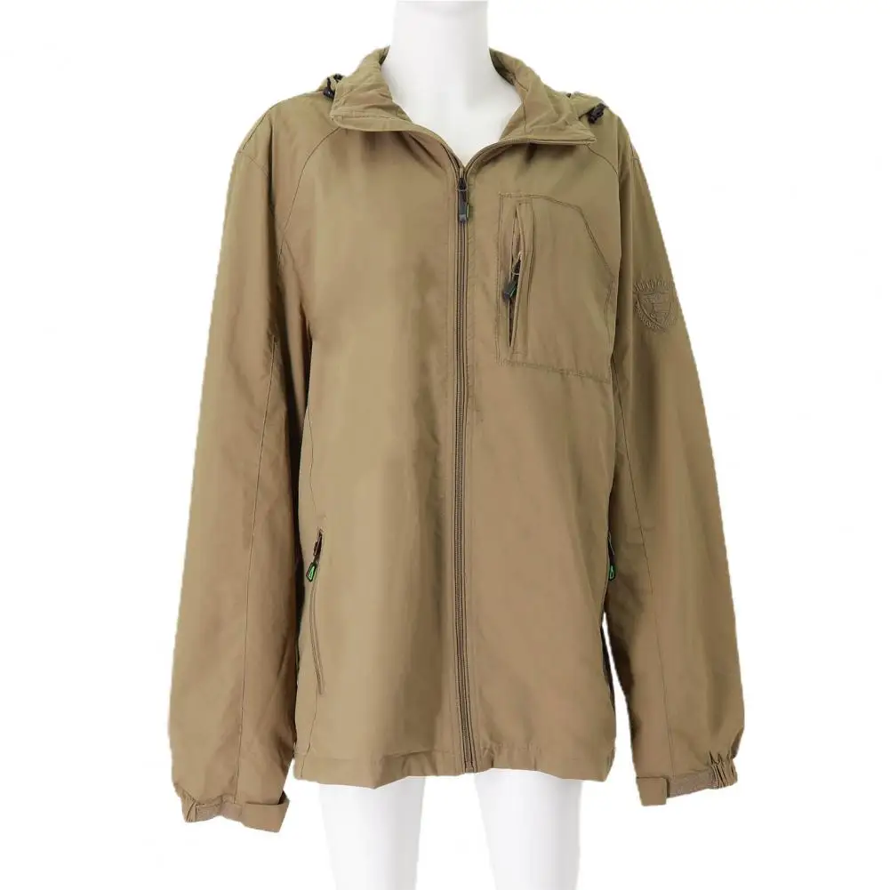 

Men Spring Autumn Jacket Stylish Men's Windproof Sport Jackets with Hood Pockets for Spring Autumn Seasons Lightweight Windproof