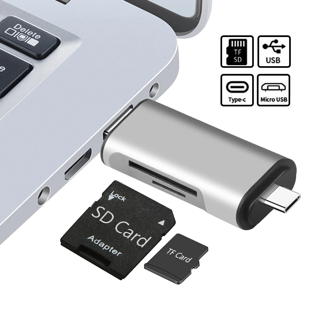 3-in-1 SD Card Reader USB 3.0/Micro USB/Type C Smart Memory Card Reader OTG Flash Drive Adapter For Samsung Macbook