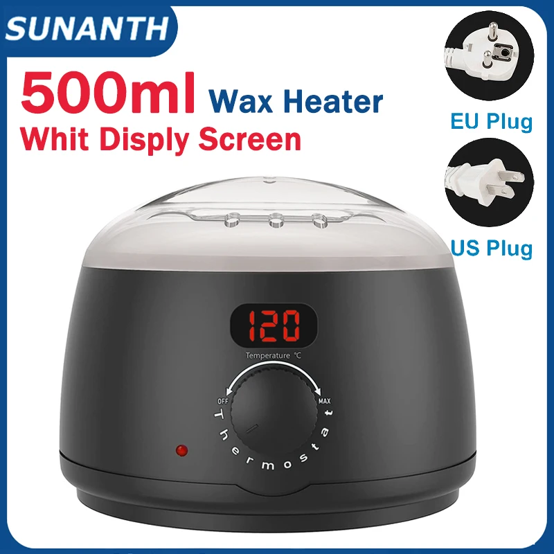 500ML Wax Beads Melter With LCD Temperature Display Professional Body Arm Leg Bikini Hair Removal Wax Heater For Hard Beads