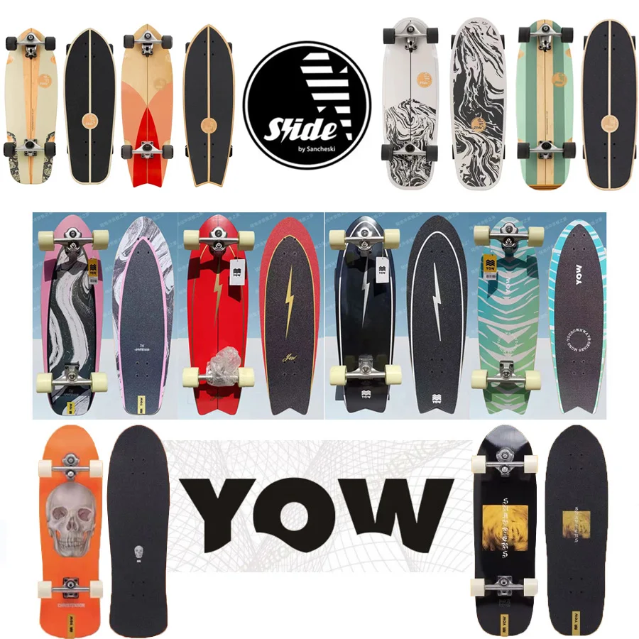 Kit complet de planche Lotion Yow Surf, pont, camions, roues, roulements, bon marché, vente de bonne qualité