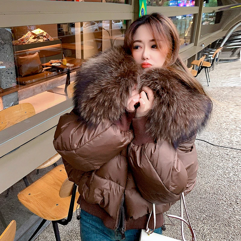 Winter Women's Jacket with Real Fox Fur Collar 90% White Duck down Thick Warm Coat Luxury Outerwear Fashionable New Female Style