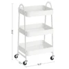 SONGMICS 3-Tier Rolling Cart, Metal Storage Cart, Kitchen Storage Trolley with 2 Brakes and Handles, Utility Cart, Easy Assembly 6