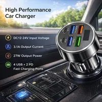 Super Fast Car Charger Adapter – 4-Port USB PD & QC 3.0 Fast Charging with LED Voltmeter, Universal Car Charger - Image 3