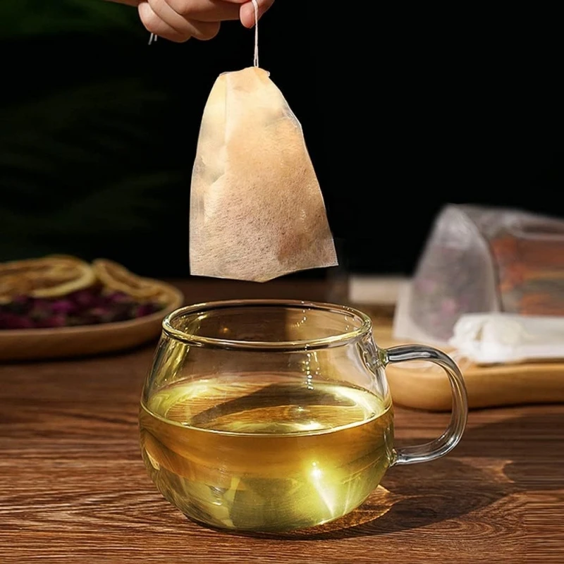 Eco-Friendly Biodegradable Drawstring Tea Bags - 100 Count