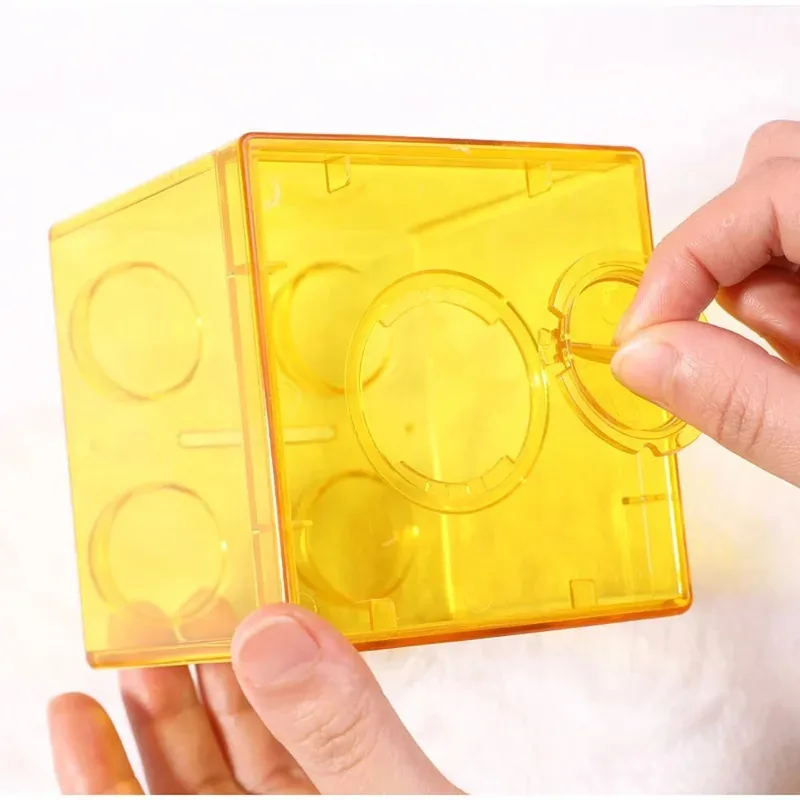 4 Pcs Clear Plastic Building Blocks Money Boxes Coin Savings Jars Children's Toys Gifts plastic savings jars