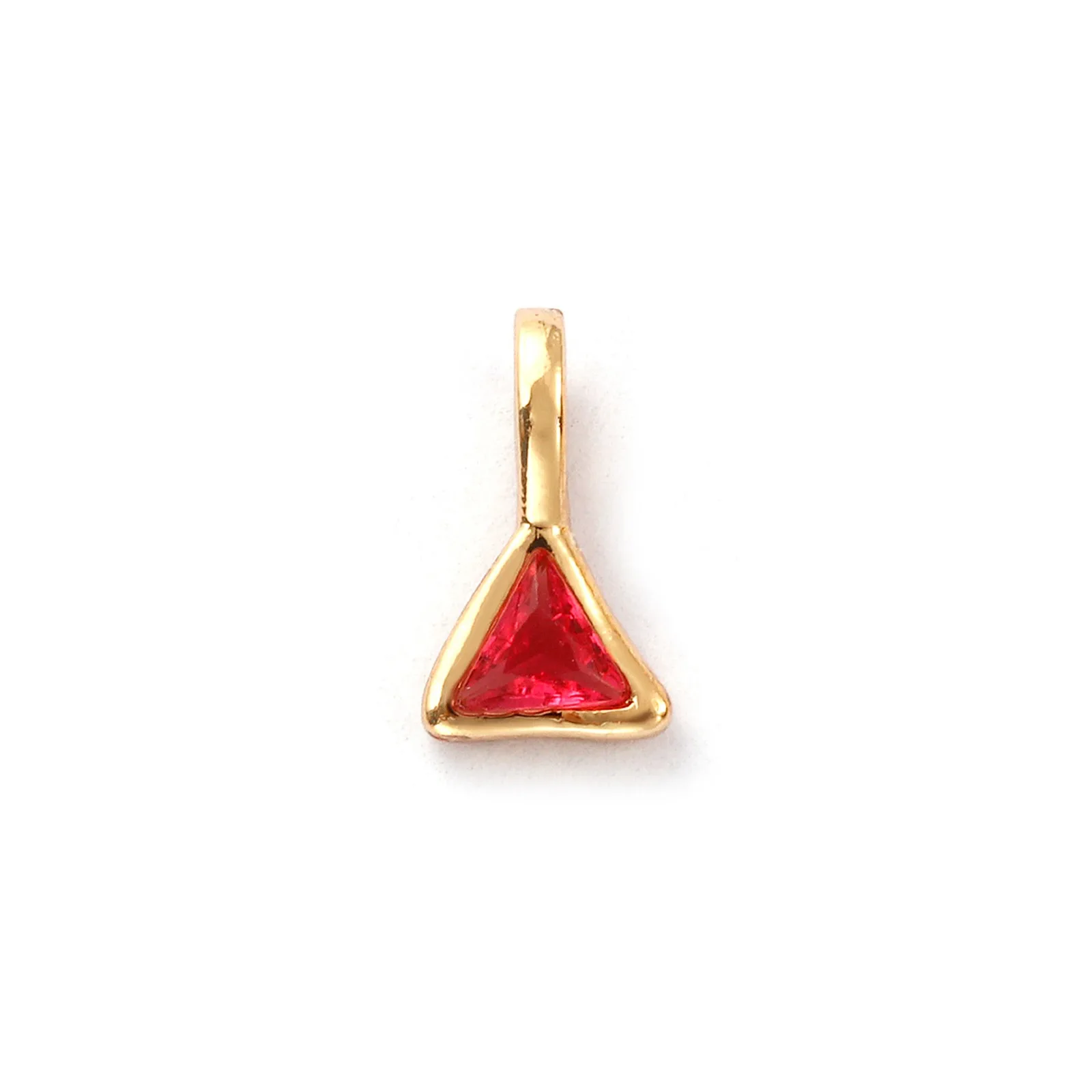 2 stücke Mini Messing Charms Gold Farbe Geometrische Herz Quadrat Rechteck Zirkonia Birthstone Anhänger Frauen DIY Halskette Schmuck – Detail 6