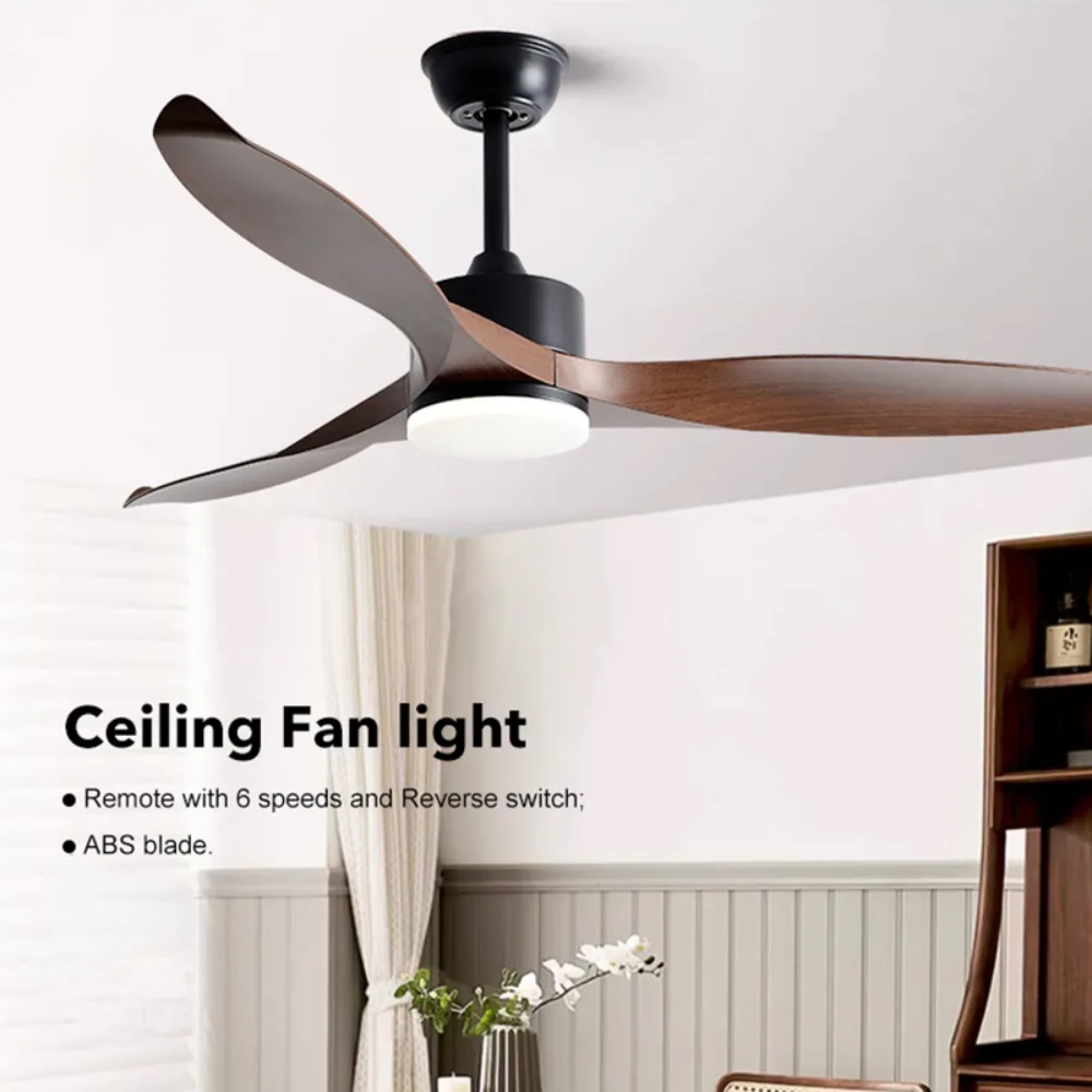 

Modern Simple Ceiling Fan Light Pure Copper DC 35W Motor Remote Control ABS Blade Led Ceiling Fan with 35W Light