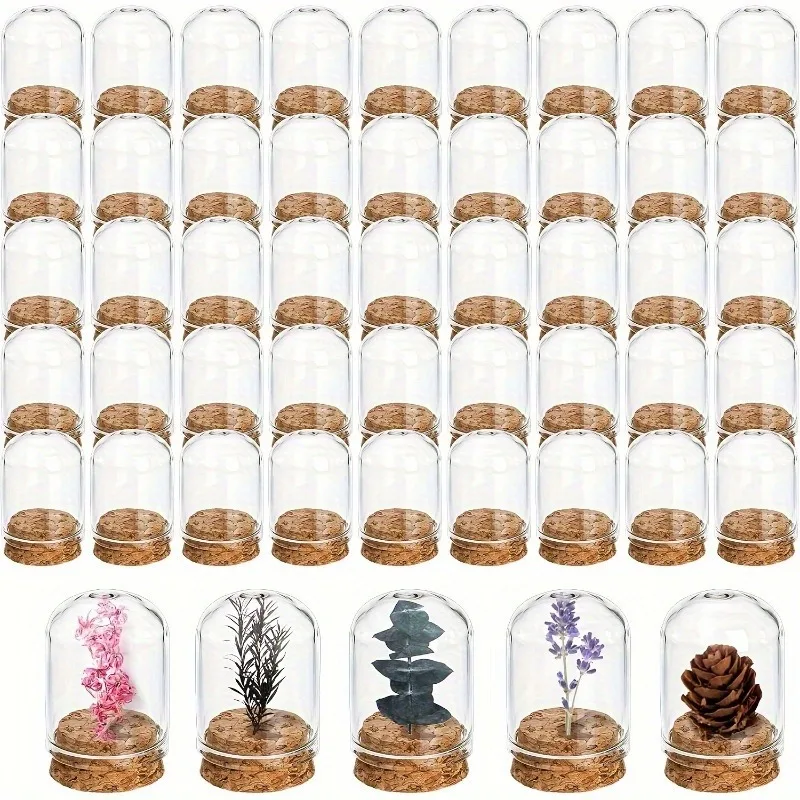 24 Pack Glass Cloche Dome Wedding Decorations Glass Bottles Cork Stoppers Decoration Message Bottle Vial Cork Candy