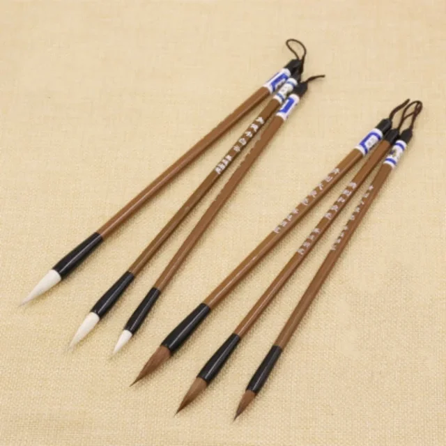 New 3Pcs/Set Traditional Chinese Bamboo Writing Brush Dip Pen Calligraphy Practice Penholder Painting School Supplies Stationery 4