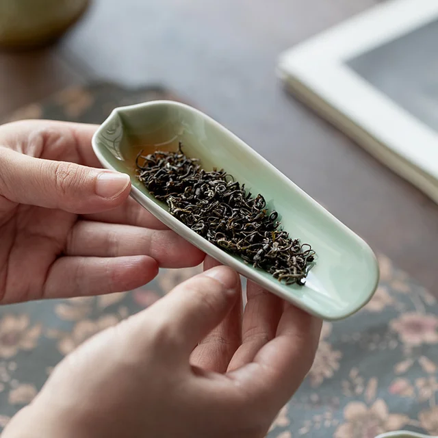 2Pc/Set Retro Gradiens Kék Kerámia Tea Kanálak Elismerő Teakészülék Lapátok Kínai Cha He Zen Kung Fu Művészeti Kiegészítők - Image 4