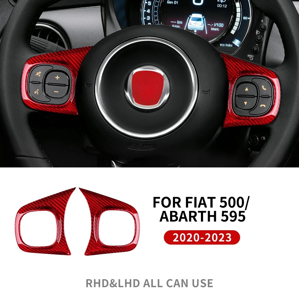 Real Hard Carbon Fiber Sticker For Fiat 500 Abarth 595 2008-2023