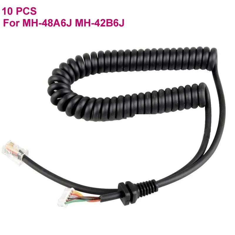 Car Hand Speaker Microphone Replacement Mic Cables Cord Wire For Yaesu Mh-48A6 For Car Radio Talkie Walkie Telephone Spring Line