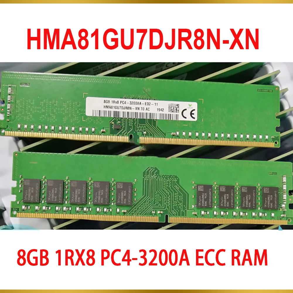 1PCS DDR4 8G 8GB 1RX8 PC4 3200A ECC RAM For Memory HMA81GU7DJR8N XN