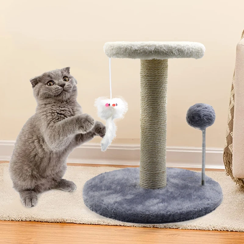 

Cat Scratching Post for Kitten Sisal Cat Post Climbing Grinding Paw Toys Jumping Platform with Balls Pet Furniture Cats Tree