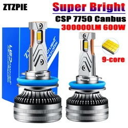 ZTZPIE 6000K HB3 HB4 9005 9006 H1 H7 H4 H11 9012 Bulb Canbus Led Lamp CSP 7750 Power Car Headlight Light Fog Light 600W 300000LM