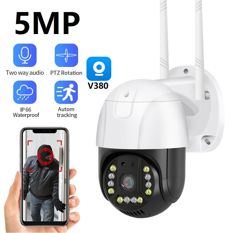 V380 Pro Wifi Smart Camera Outdoor Full Hd 5mp Waterproof Wifi Auto