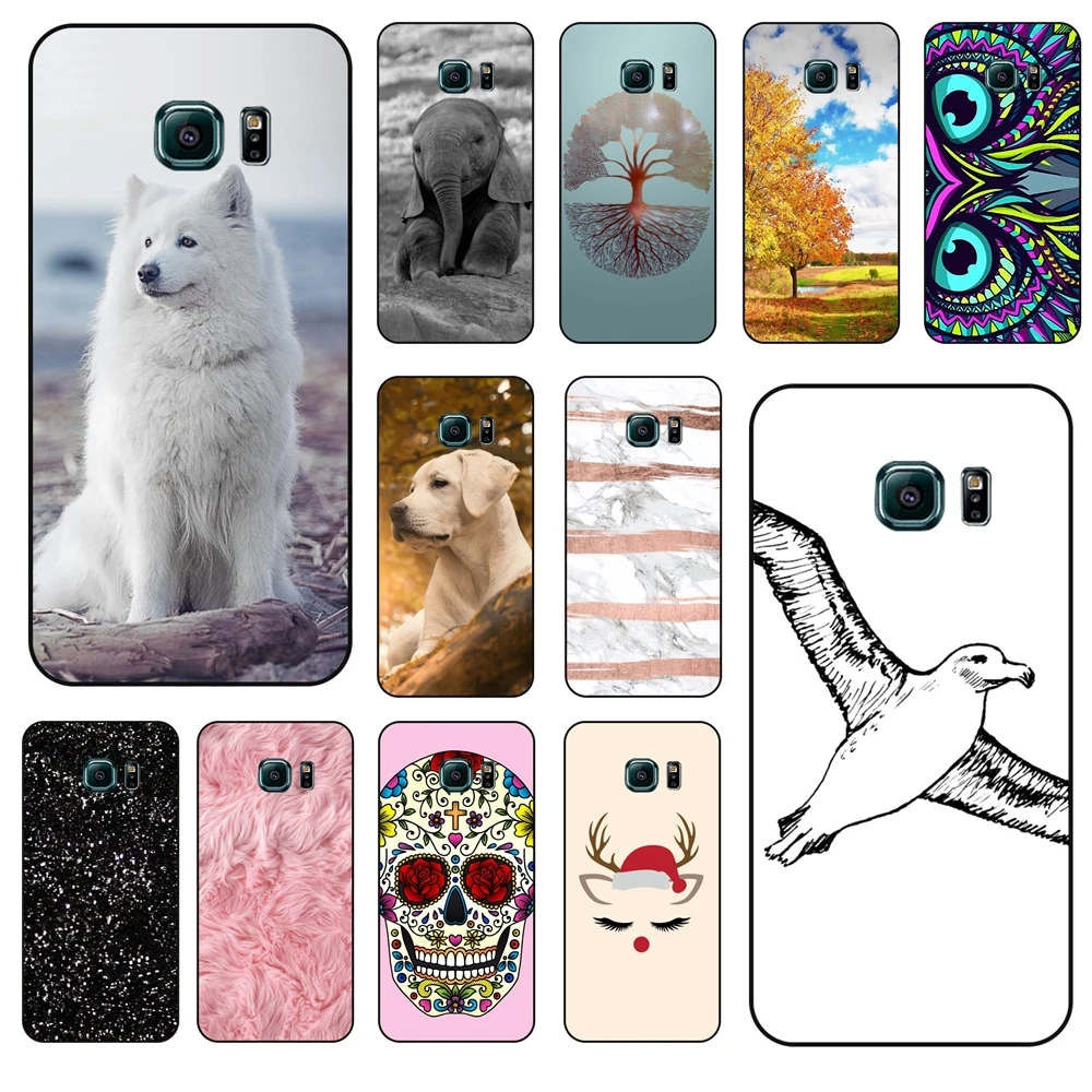 Accessori Paesaggistici Sacchetti Pelle Per Galaxy S6 Edge Black Cover Art Waterproof Tpu Bumper Novel Per Samsung Galaxy S6 Edge