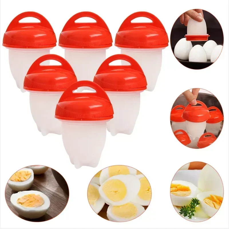 Egg Cooker Non-stick Silicone Boiled Eggs Cup Kitchen Egg Cooker Poachers Silicone Steamed Egglettes Cooking Accessories Gift Kitchen Tools