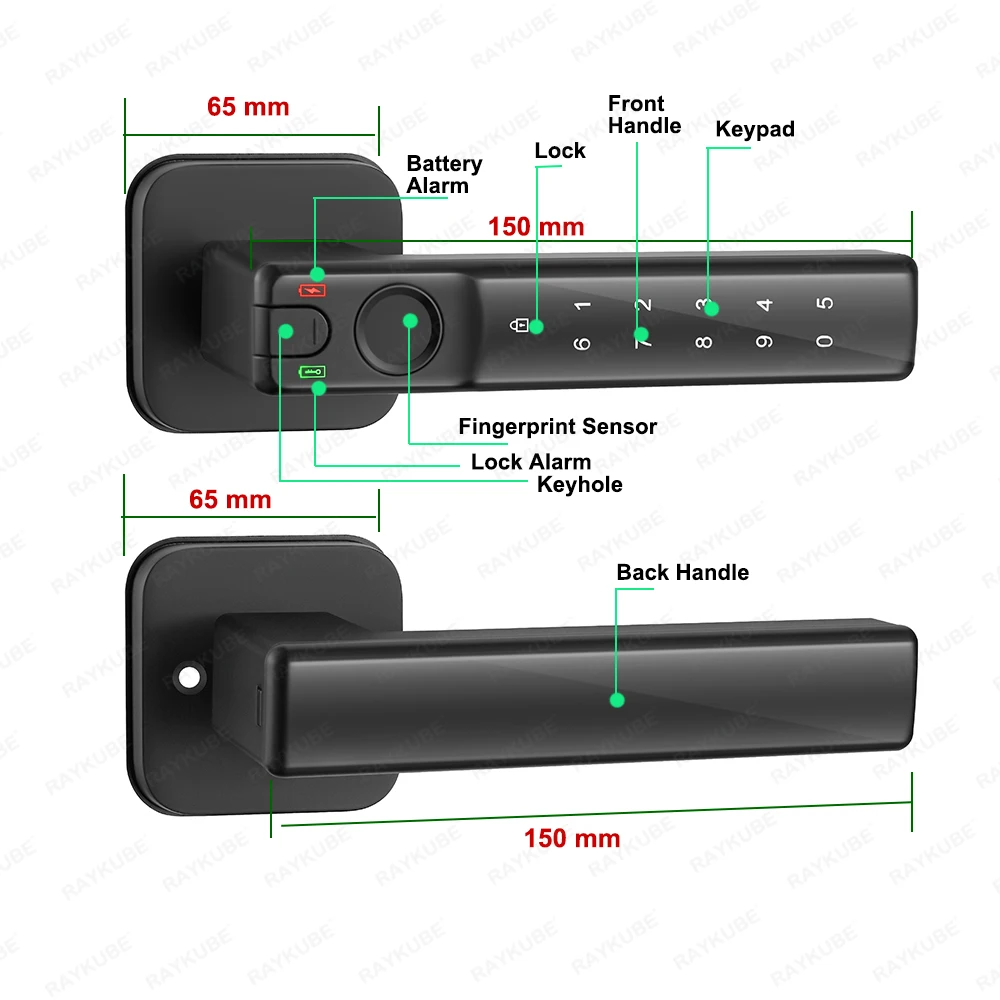 RAYKUBE-L70 TT قفل الباب بصمة الرقمية ، قفل كلمة ا...