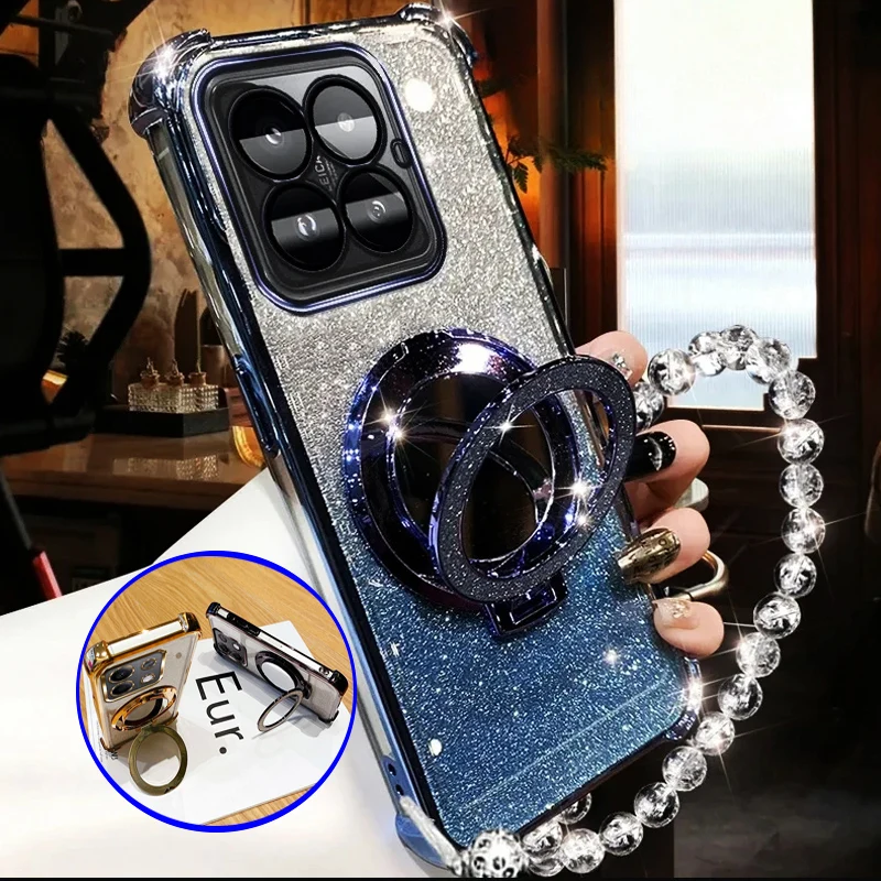Glitter Crystal Bracelet For Magsafe Phone Holder Case For Huawei Honor 200 90 80 70 60 50 Magic 6 5 4 Magic6 Pro Bracket Cover_voghion.com