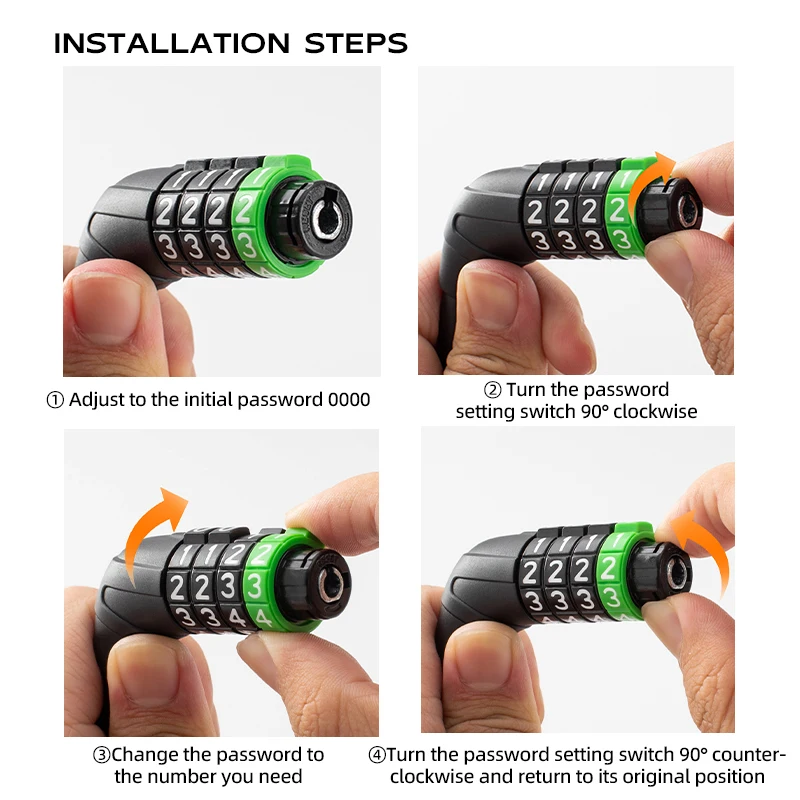 ROCKBROS Bike Cable Lock MTB Road Bicycle Anti-Theft Password Lock PVC Steel Cable Lock for Motorcycle Scooter Bike Accessories - Image 6