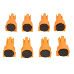8-Piece Woodworking Workbench Peg Stops Set - 19mm (Orange)