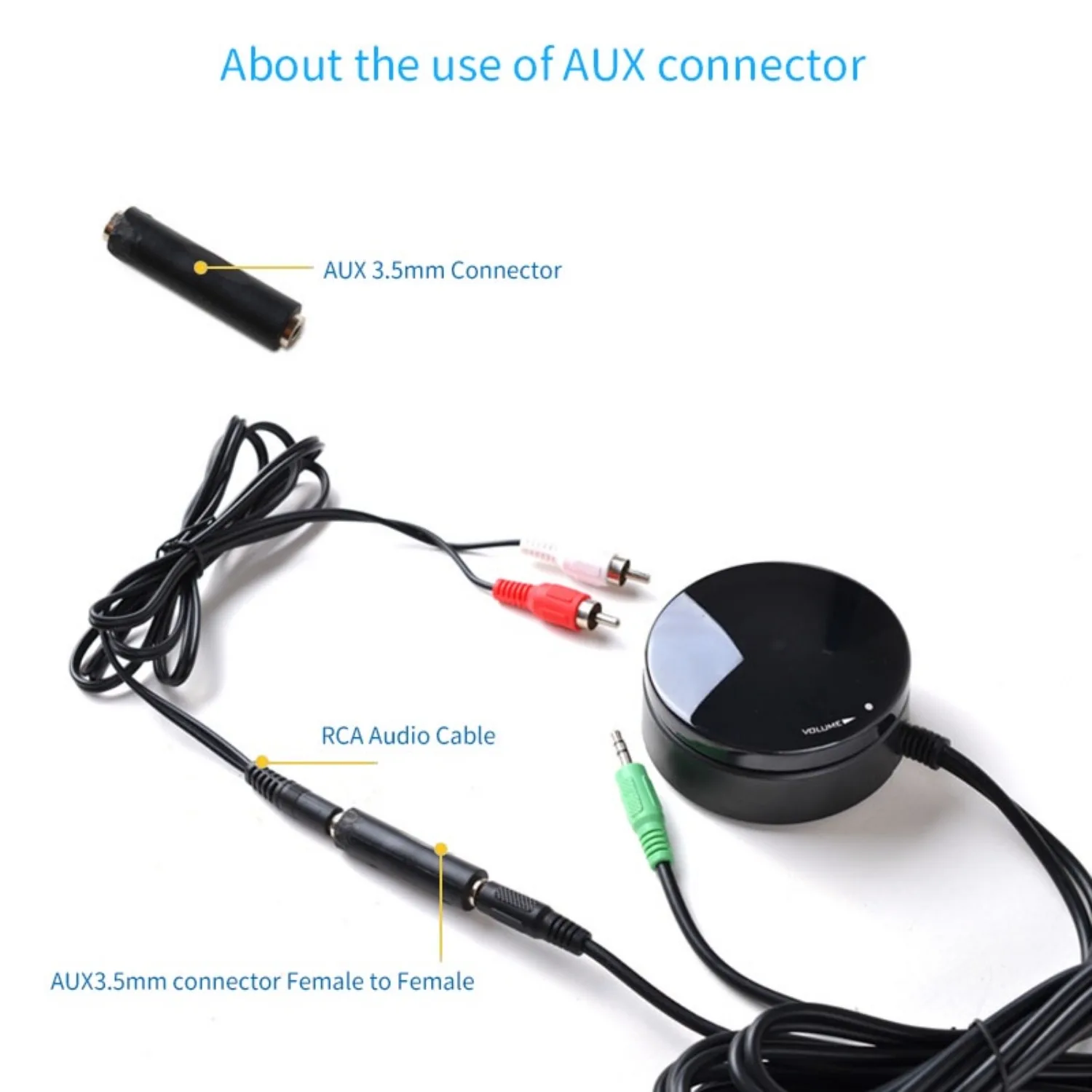 Audio Volume Wired Controller Aux 3.5mm Signal Volume Control by Cable Adjustment For Speakers Amplifier System 3