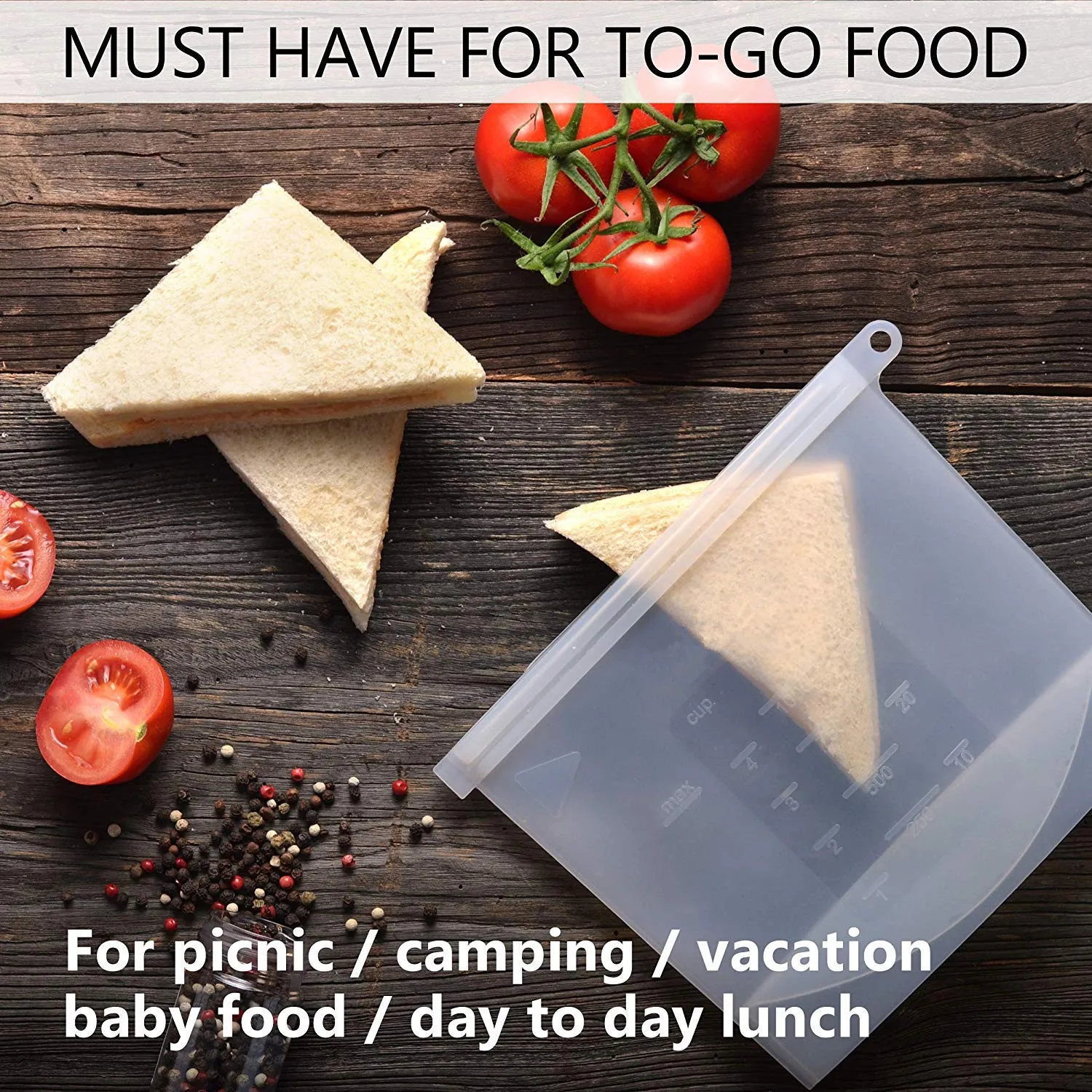 Reusable Silicone Food Preservation Bag - BPA Free, Sealable & Freezer Safe