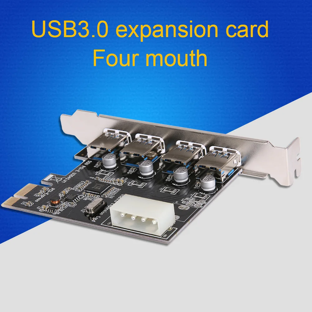 4포트 USB 3.0 PCI Express 확장 카드 5Gbps 초고속 PCI-E-USB3.0 확장 카드(Windows 10/8.1/8/7/XP용)