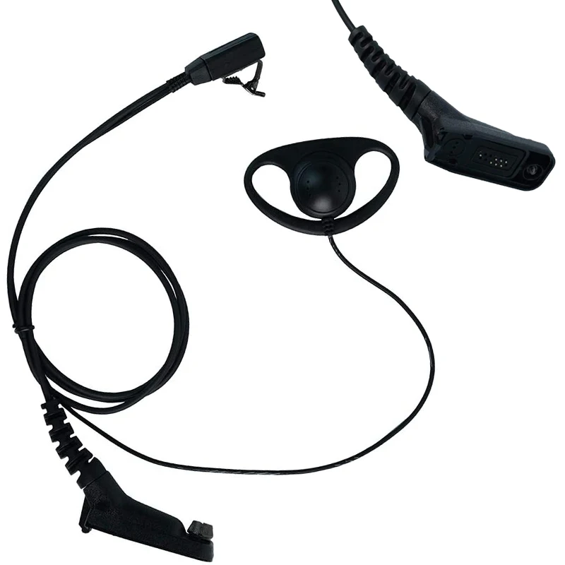 XPR6550 D Shape Earpiece with Ptt Mic, for Motorola-Walkie Talkie, XPR7550, XPR6350, XPR7350, 7550e, 7580e risenke earpiece for motorola apx6000 apx7000 xpr6350 xpr6550 xpr7500 xpr7550 apx4000 apx900 apx8000 radio headset with mic ptt