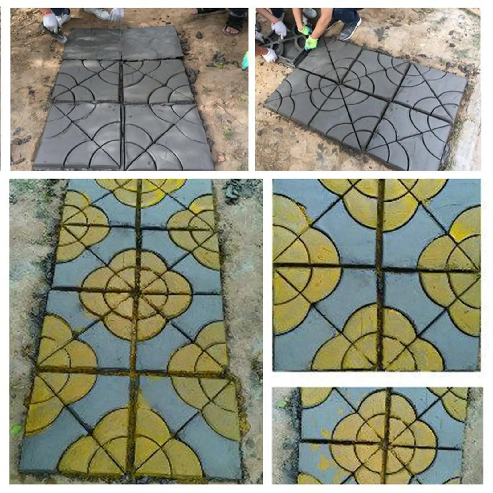 Plastic Making DIY Paving Mould Home Garden Floor Road Concrete Stepping
