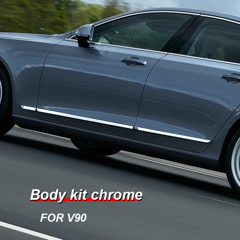 

Car Accessories Chrome 4pcs Side Door Body Trim Molding for VOLVO s90 v90 2016 2017 2018 2019 2020 2021 2022 Auto Styling