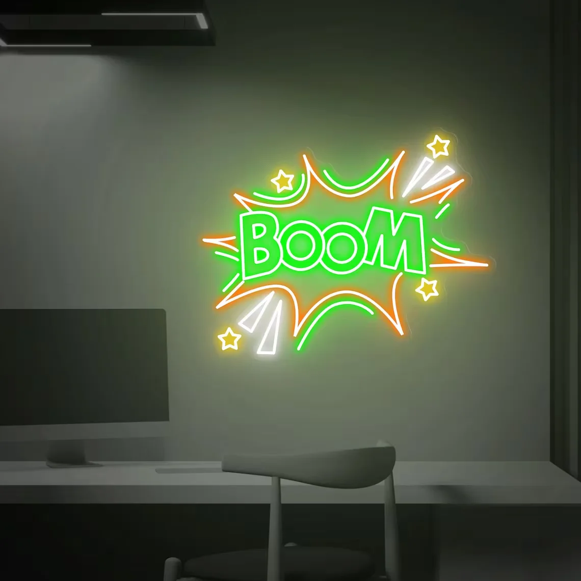 Custom Boom Neon Sign Led Lamp Arcade Room Decor Centro Commerciale Decor Idea Regalo Home Gaming Room Decor Wall Art Holiday Decor