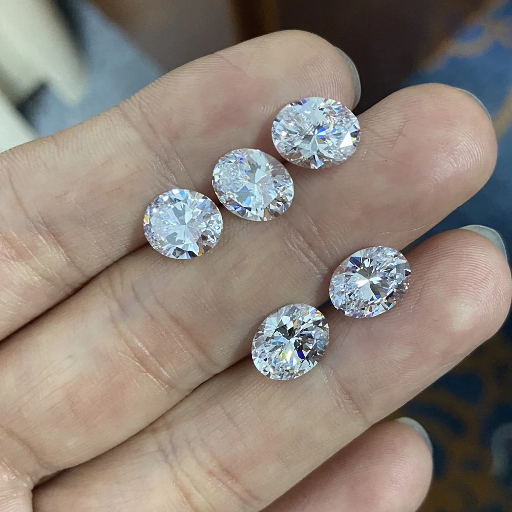 Meisidian 6A Quality 8X10mm 4 CTS Oval Cut Cubic Zirconia White CZ Diamond Price Per Carat