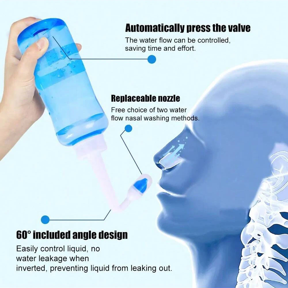 Nose Wash Cleaner Nose Wash Cleaner Nasal Irrigator Rinse Bottle Nose Protector Avoid Allergic Rhinitis Adults Children Neti Pot 300ML 500ML