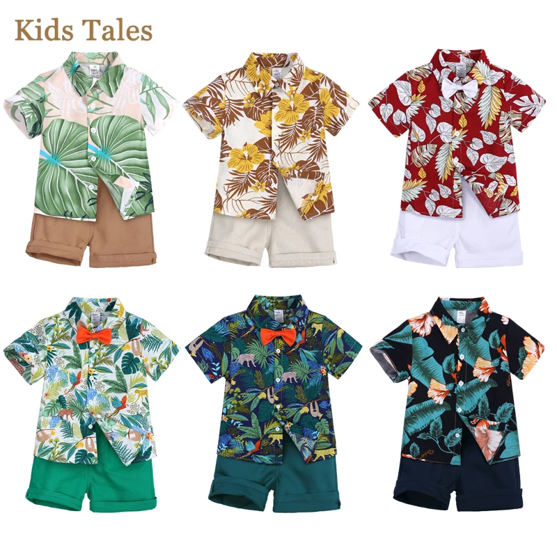 Kids Beach Clothes Set Toddler Baby Boys Summer Cotton Floral Short